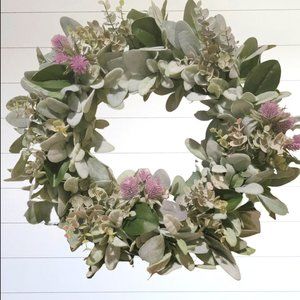 Farmhouse & Thistle Wreath | Spring Wreath | Lambs Ear and Thistle Wreath